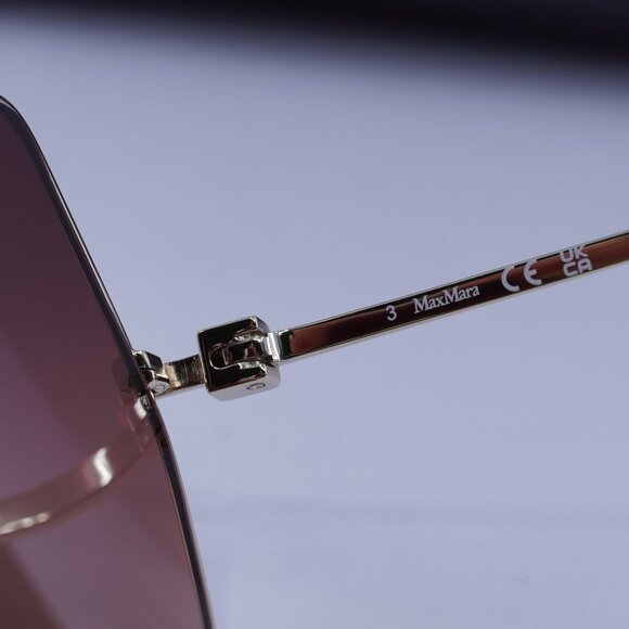 MaxMara MM0035-H 30F Geometric Sunglasses - Gold/Brown - Picture 7 of 11